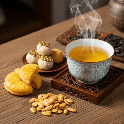 Still life image of a prepared cup of Tieguanyin