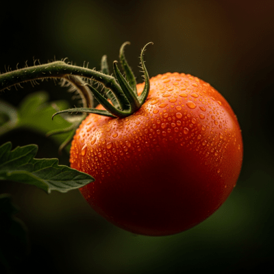 Editorial-style hero shot of a single Tomato from the taxonomy vegetables.