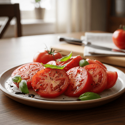 Photograph of a prepared dish or serving featuring the Tomato, as commonly used in cuisine within the taxonomy vegetables