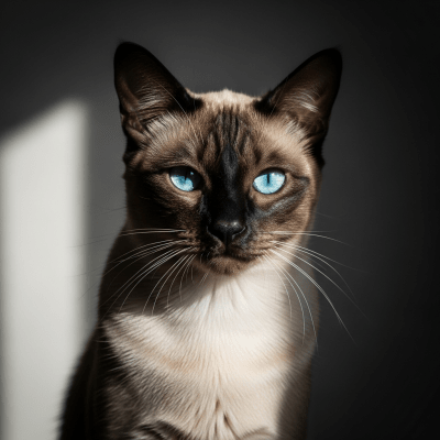 Editorial-style portrait of a Tonkinese from the taxonomy cats.