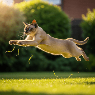 Action shot of a Tonkinese (UK)