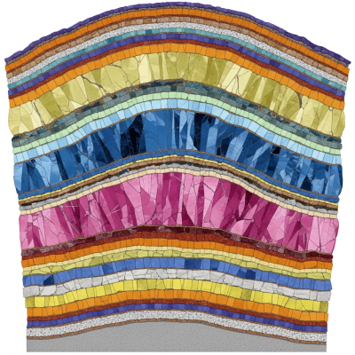 Cross-sectional illustration of Topaz, of the taxonomy minerals