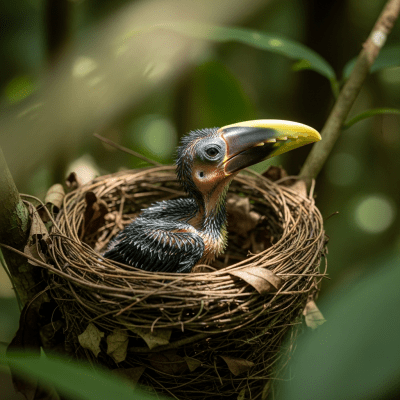 Image of a juvenile or chick stage of the Toucan, within the taxonomy birds