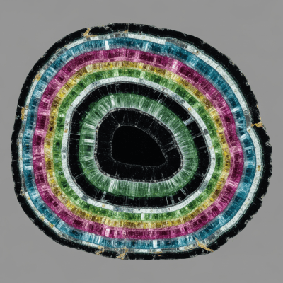 Cross-sectional illustration of Tourmaline, of the taxonomy minerals