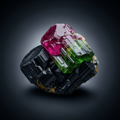 Editorial-style hero shot of Tourmaline, belonging to the taxonomy minerals.