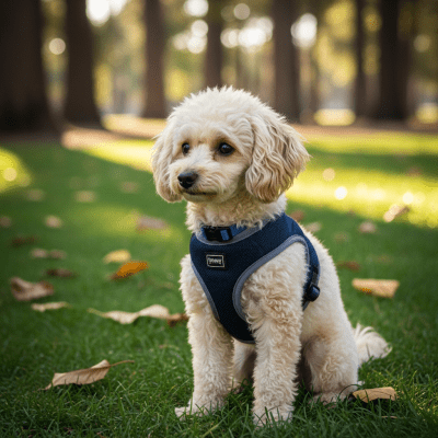 Naturalistic outdoor image of a Toy Poodle