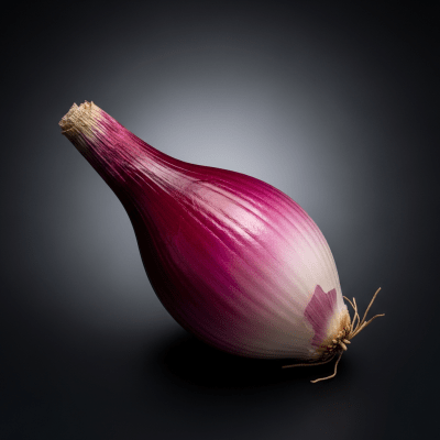 An editorial-style hero shot of a Tropea onion from the taxonomy onions.