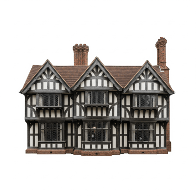 High quality, studio-style photograph of a single Tudor from the architecture taxonomy