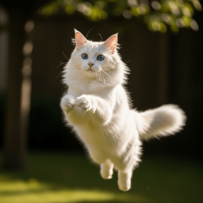 Action shot of a Turkish Angora