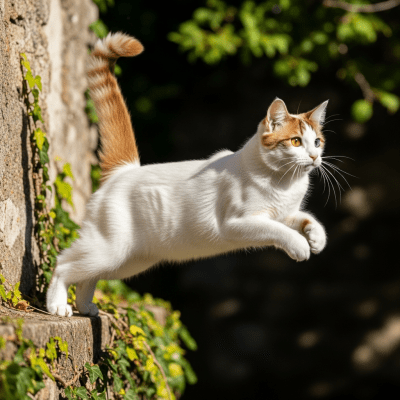 Action shot of a Turkish Van