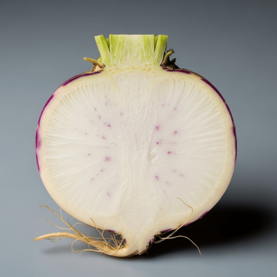 Detailed cross-sectional view of a fresh Turnip