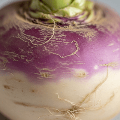 Close-up macro photograph of surface details and textures of a single Turnip