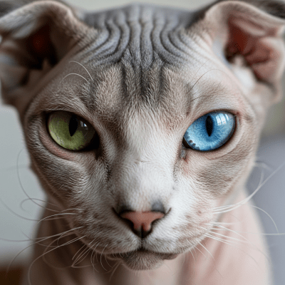 Close-up macro photograph of the face of a Ukrainian Levkoy