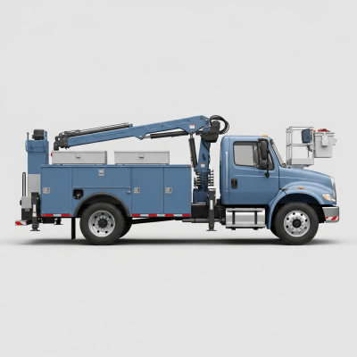 Clean side profile view of a Utility Truck, part of the trucks