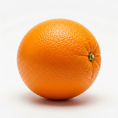 High quality studio photograph of a single Valencia Orange from the oranges taxonomy