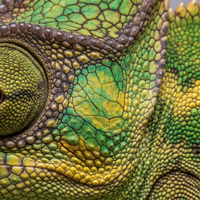 Macro close-up image of the skin texture and scale pattern of a Veiled Chameleon, part of the taxonomy lizards