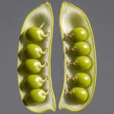 Close-up macro image of the Vetch (legumes) cut in half, displaying its internal structure and details such as seed arrangement, pod interior, or cross-section textures