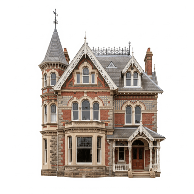 High quality, studio-style photograph of a single Victorian from the architecture taxonomy