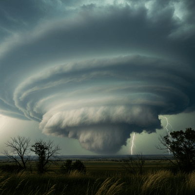Realistic outdoor scene featuring a Wall cloud