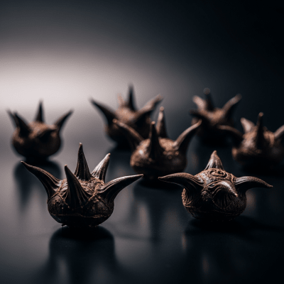 Editorial-style hero shot of a Water caltrop (nuts).