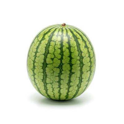 High quality studio photograph of a single Watermelon from the fruits taxonomy