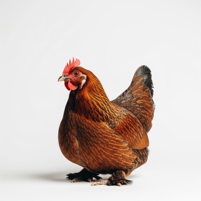 High quality studio photograph of a single Welsummer from the chicken taxonomy