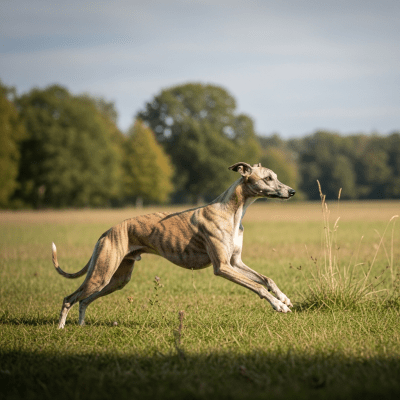 Naturalistic outdoor image of a Whippet