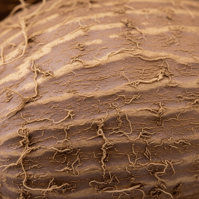 Close-up macro photograph of surface details and textures of a single Yam