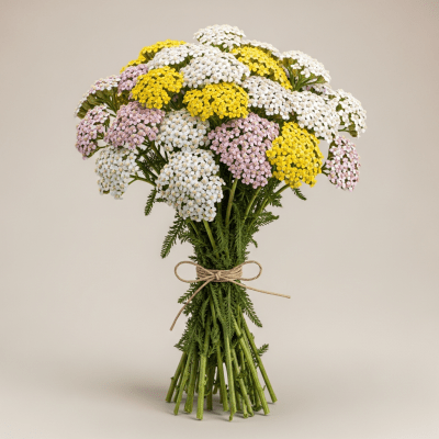 Image of a Yarrow (flowers) arranged in a traditional bouquet or floral arrangement