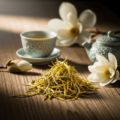 Aesthetic hero shot of Yellow Tea, of the taxonomy teas.