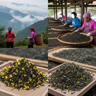 Environmental scene featuring Yunnan Black Tea, part of the taxonomy teas