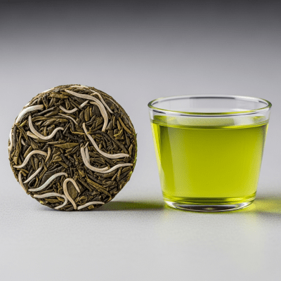 Cross-sectional close-up of a Yunnan Green Tea