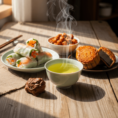 Still life image of a prepared cup of Yunnan Green Tea