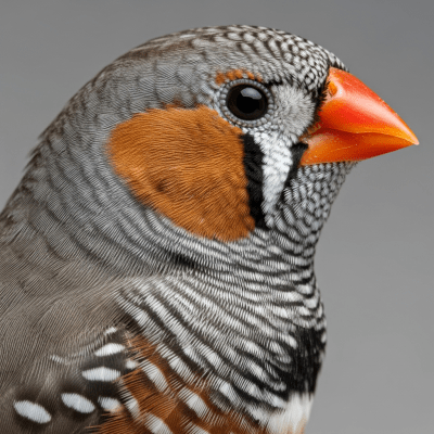 Close-up macro photograph of the feathers or distinctive markings of a Zebra Finch
