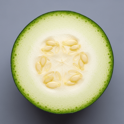 Detailed cross-sectional view of a fresh Zucchini