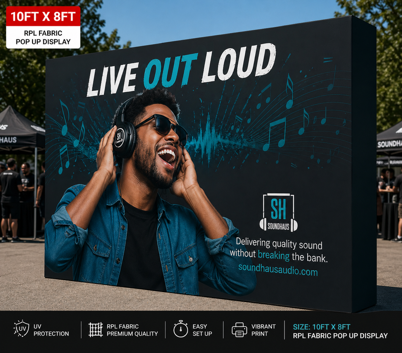 RPL Fabric Pop Up Display – 10x7.5ft, 300+