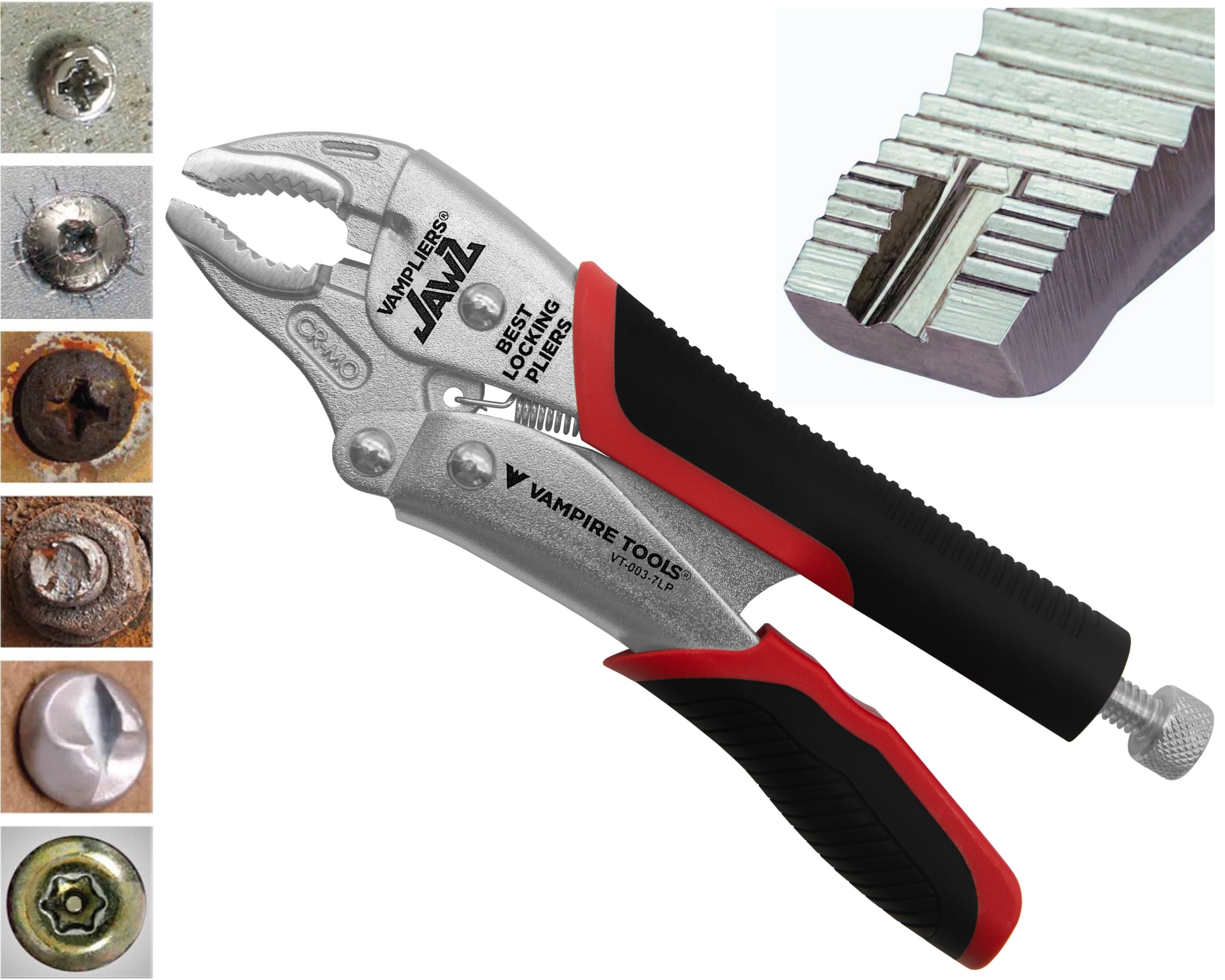 JAWZ 7.5″ SCREW EXTRACTOR VISE GRIP LOCKING PLIERS | VT-003-7LP