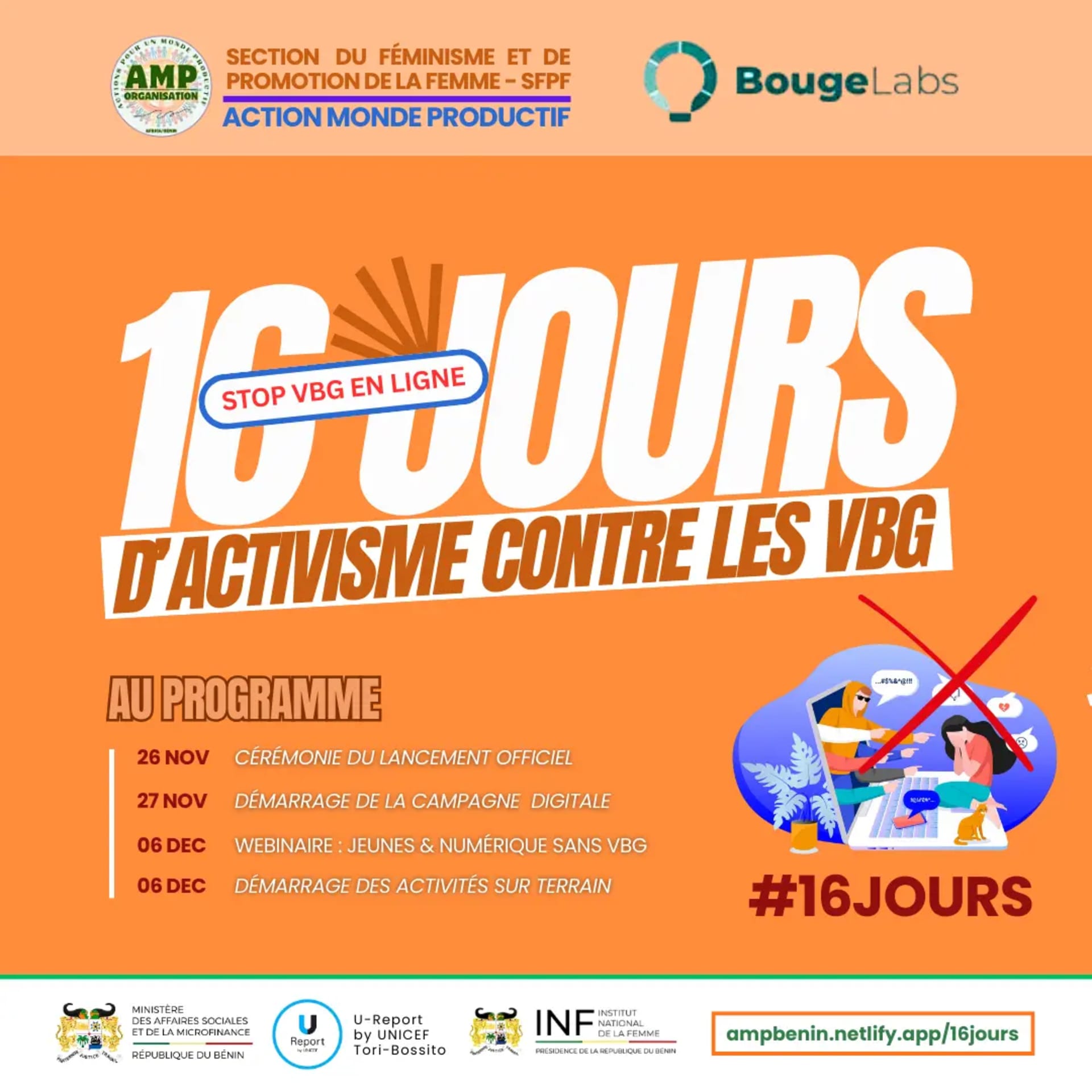 Lancement de la campagne 16 Jours d'activisme contre les violences basées sur le genre — AMP BENIN 2025