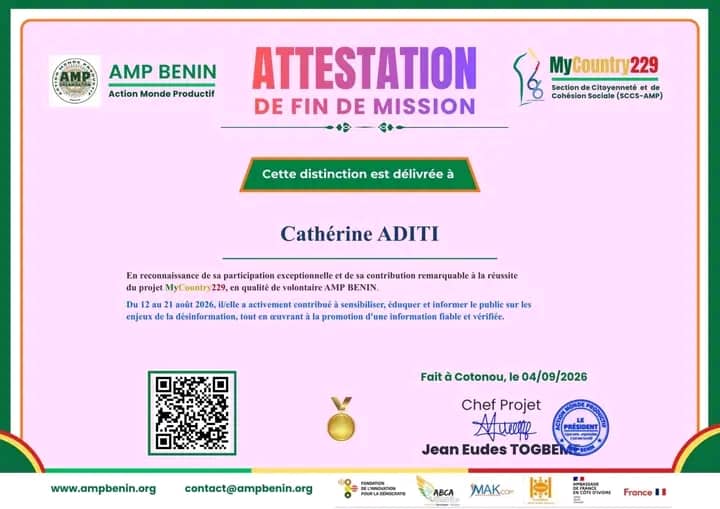 attestation volontaires du projet MyCountry229