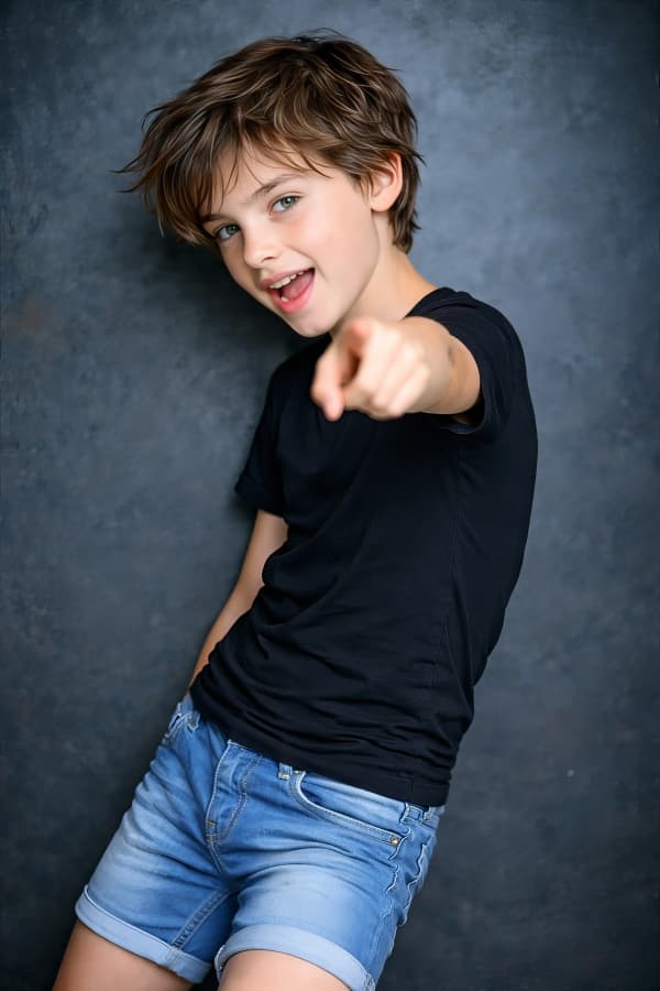 Boy In Beige Outfit Collage Room Pose