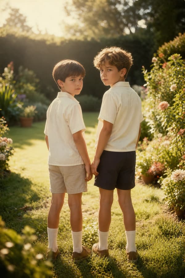 Two boys in park