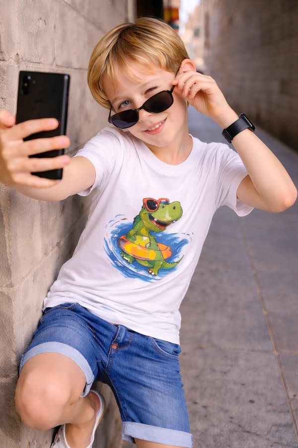 Boy taking selfie