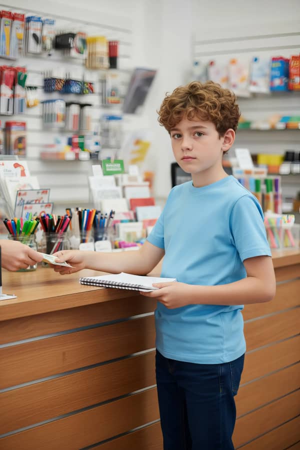 Boy in small shop