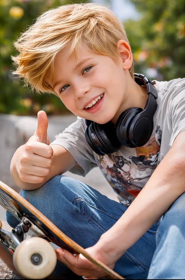 Boy with skateboard