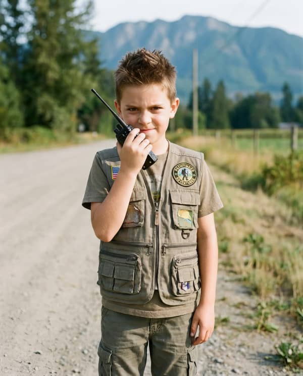 Boy on dirt road