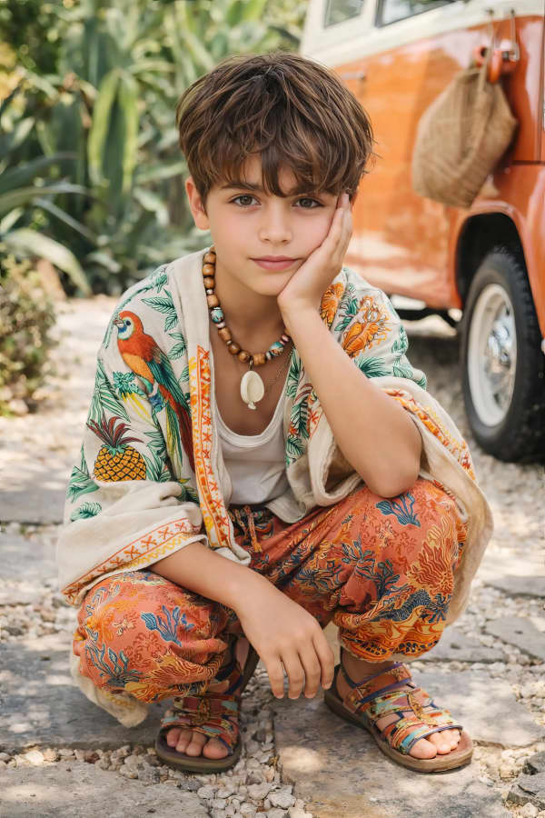 Boy in aviator gear