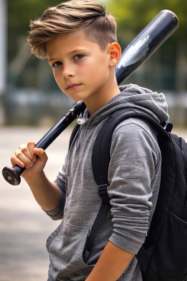 Boy holding baseball bat