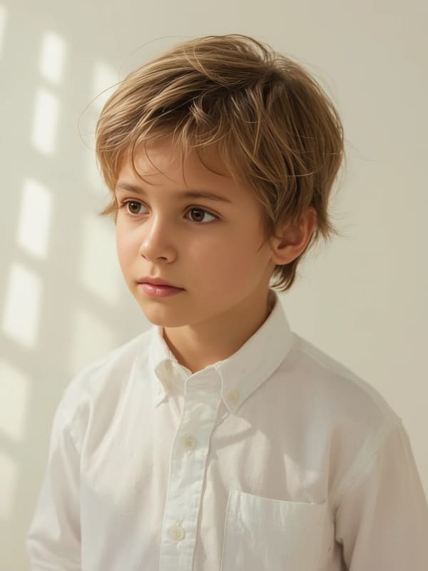 Boy portrait in sunlight