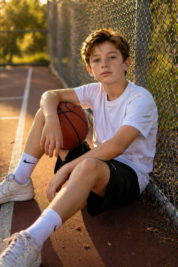 Boy with basketball