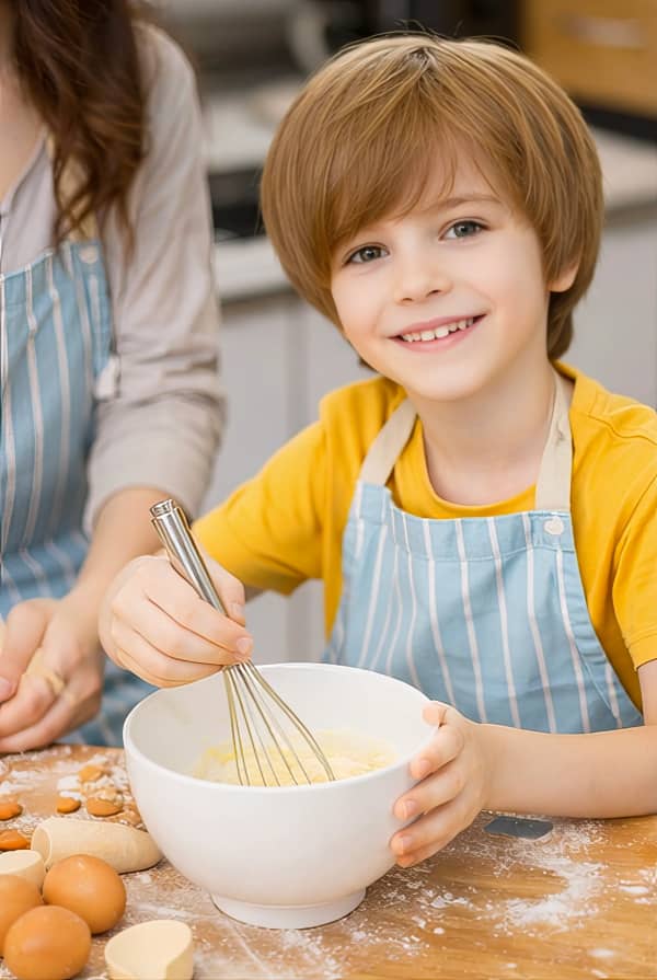 Boy mixing bowl